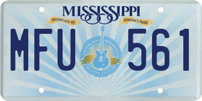 MS license plate MFU561