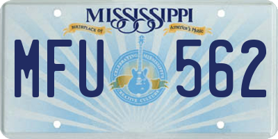 MS license plate MFU562