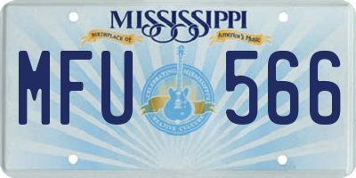 MS license plate MFU566