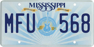 MS license plate MFU568