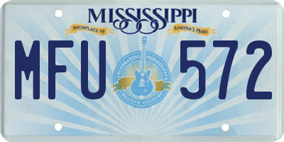 MS license plate MFU572
