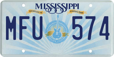 MS license plate MFU574