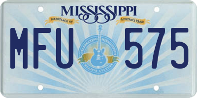 MS license plate MFU575