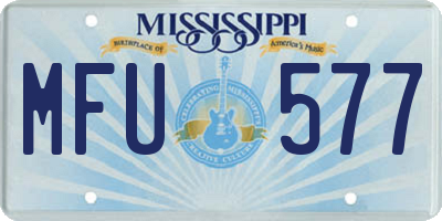 MS license plate MFU577