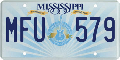 MS license plate MFU579