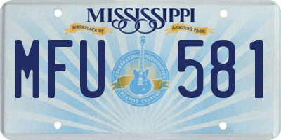 MS license plate MFU581