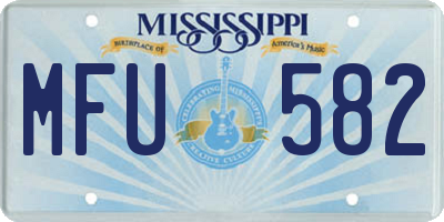 MS license plate MFU582