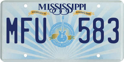 MS license plate MFU583