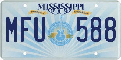 MS license plate MFU588