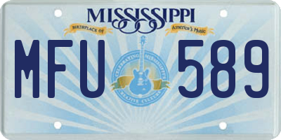 MS license plate MFU589