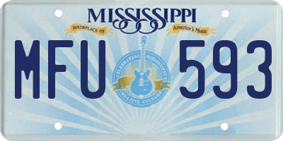 MS license plate MFU593