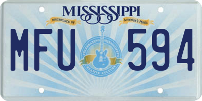 MS license plate MFU594