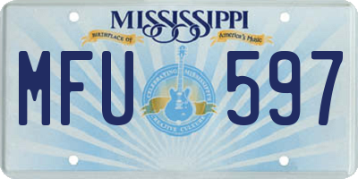 MS license plate MFU597