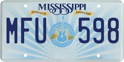 MS license plate MFU598