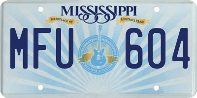MS license plate MFU604