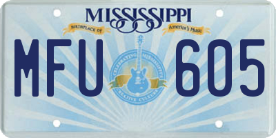 MS license plate MFU605