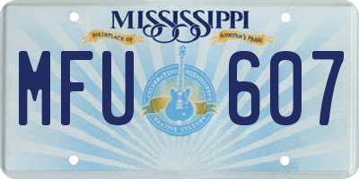MS license plate MFU607