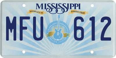 MS license plate MFU612