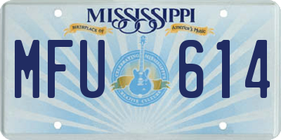 MS license plate MFU614