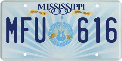 MS license plate MFU616