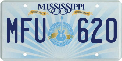 MS license plate MFU620