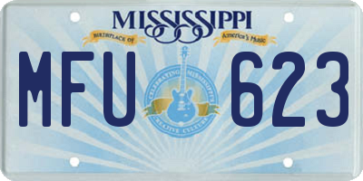 MS license plate MFU623