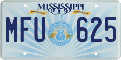 MS license plate MFU625