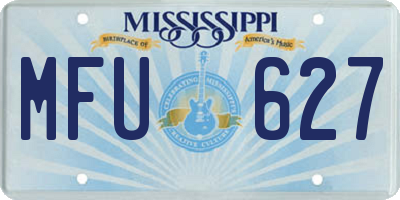 MS license plate MFU627