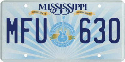 MS license plate MFU630
