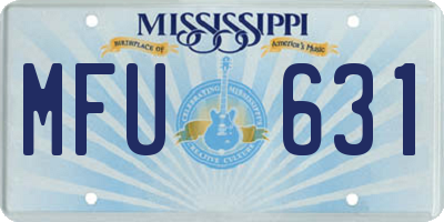 MS license plate MFU631