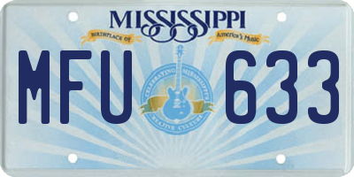 MS license plate MFU633