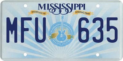 MS license plate MFU635