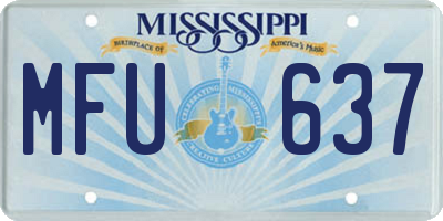 MS license plate MFU637