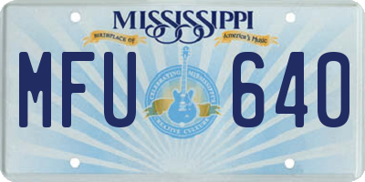 MS license plate MFU640