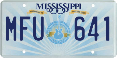 MS license plate MFU641