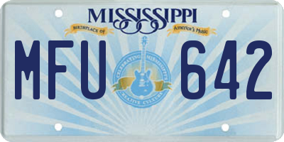 MS license plate MFU642