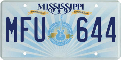 MS license plate MFU644