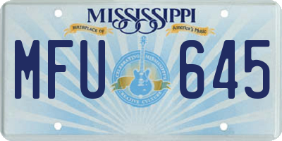 MS license plate MFU645