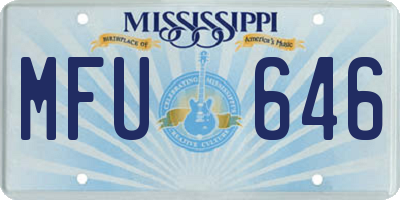 MS license plate MFU646