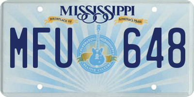 MS license plate MFU648