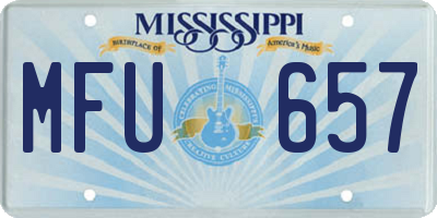 MS license plate MFU657