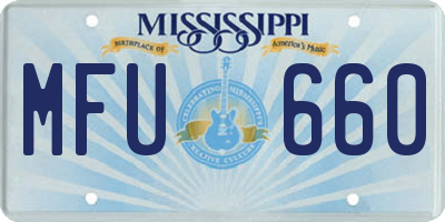 MS license plate MFU660