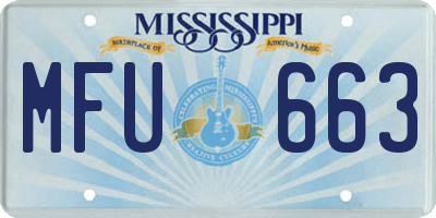 MS license plate MFU663