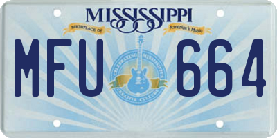 MS license plate MFU664