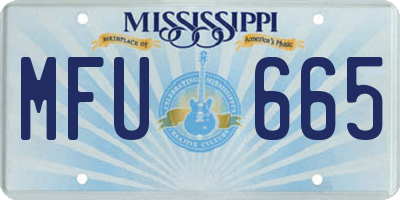 MS license plate MFU665