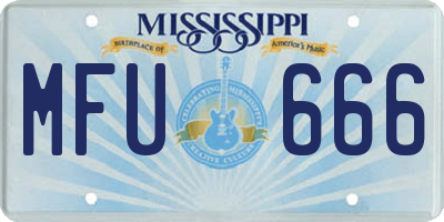 MS license plate MFU666