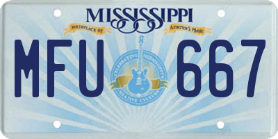MS license plate MFU667
