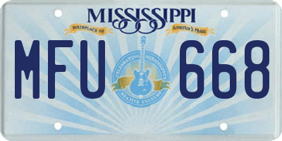 MS license plate MFU668