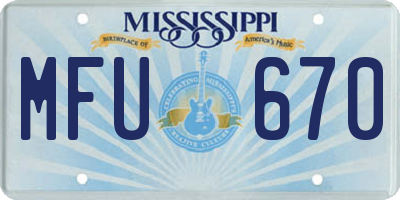 MS license plate MFU670