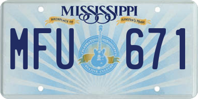 MS license plate MFU671